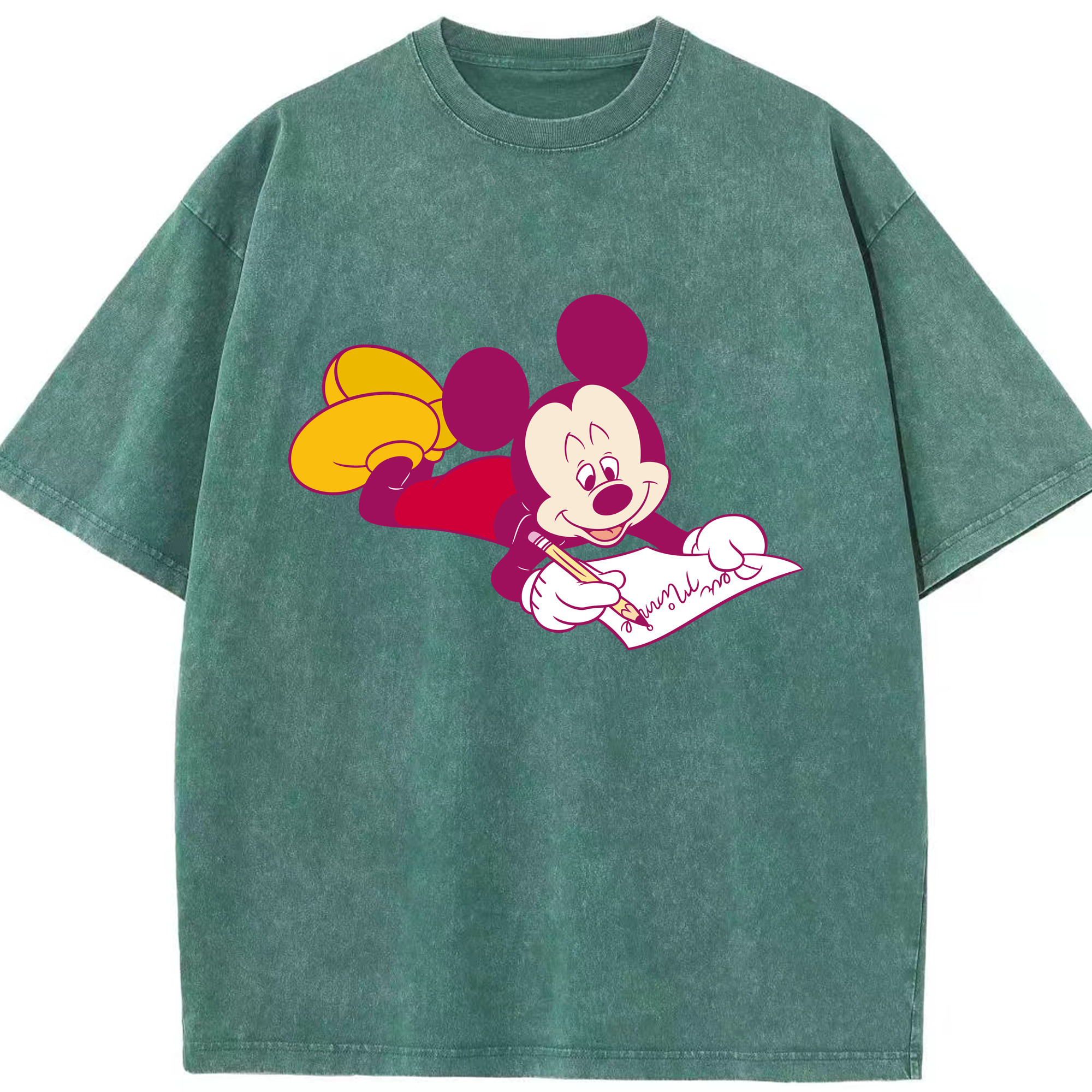 （画像用） ミッキーマウス Mickey Mouse 綿100% ヴィンテージ風 半袖Tシャツ（フロントプリント）